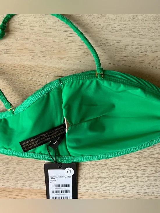 ViX Jill Bandeau Bikini Top Green Size L NWT - Picture 8 of 10